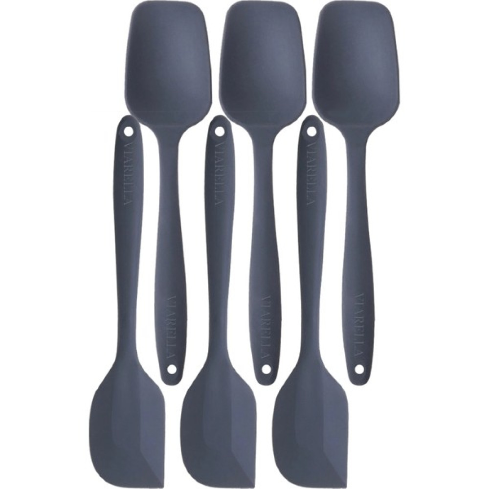 Viarella Yanmaz Yapışmaz Silikon Spatula Yassı Kaşık Seti 6lı Gri Mutfak Gereçleri Fiyatı