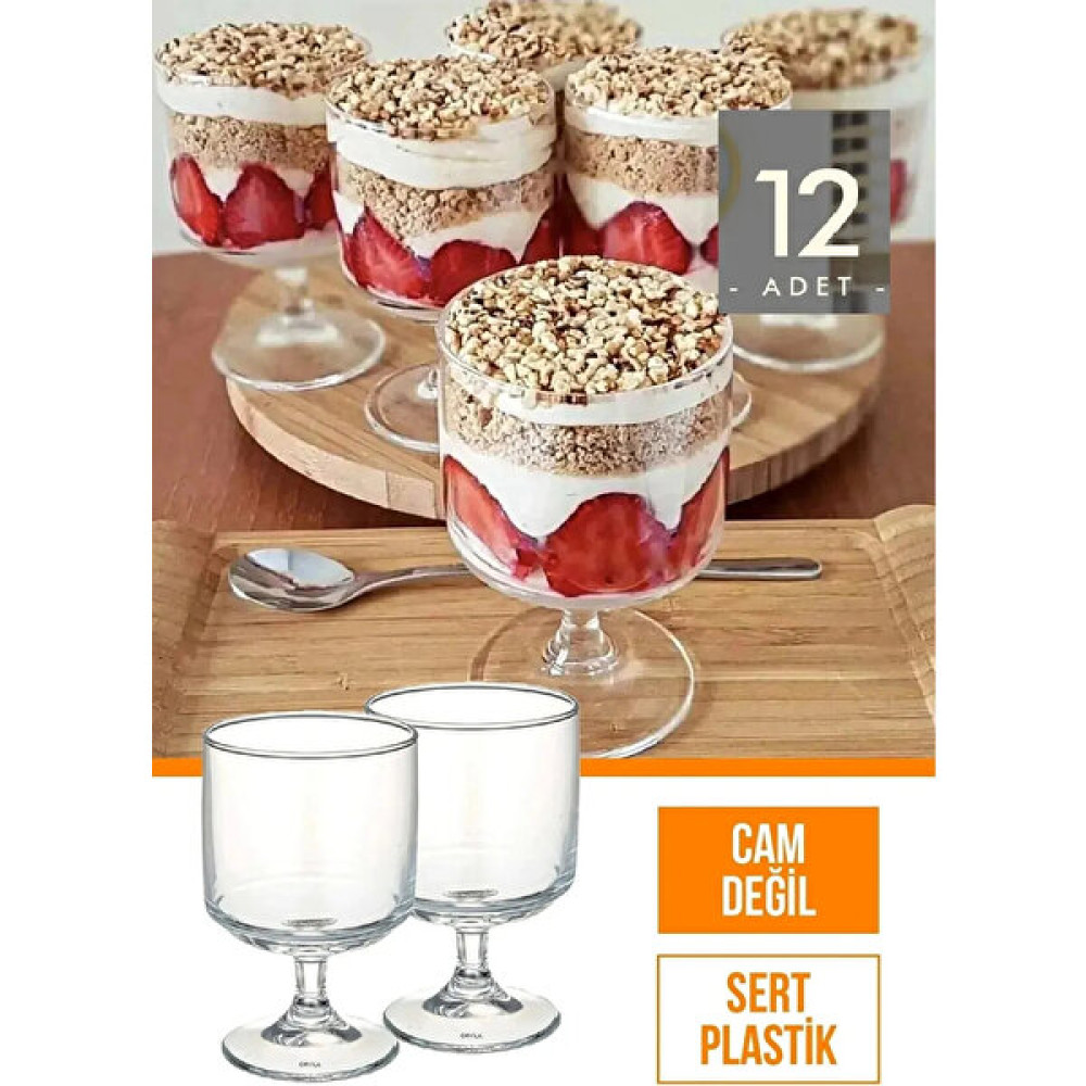 Viatom Magnolia Tatlı Sunum Bardağı 12'lı Mika Magnolya Dondurma Puding Kasesi (Cam Değildir) Kase Fiyatı
