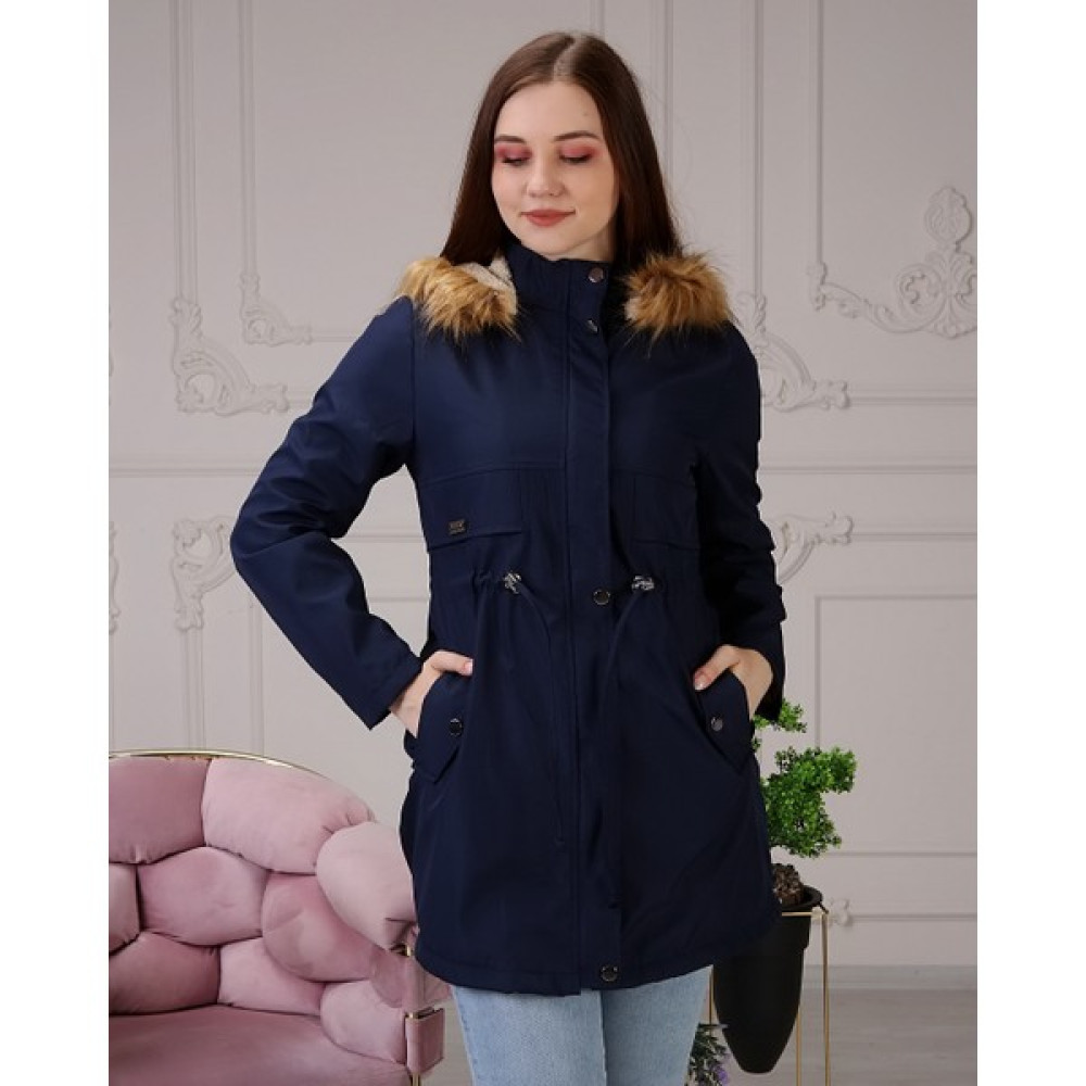 Vibeys Collection Lacivert Içi Kürklü ve Su Geçirmez Büyük Beden Battal Kadın Kışlık Mont & Kaban Bayan Mont Fiyatı