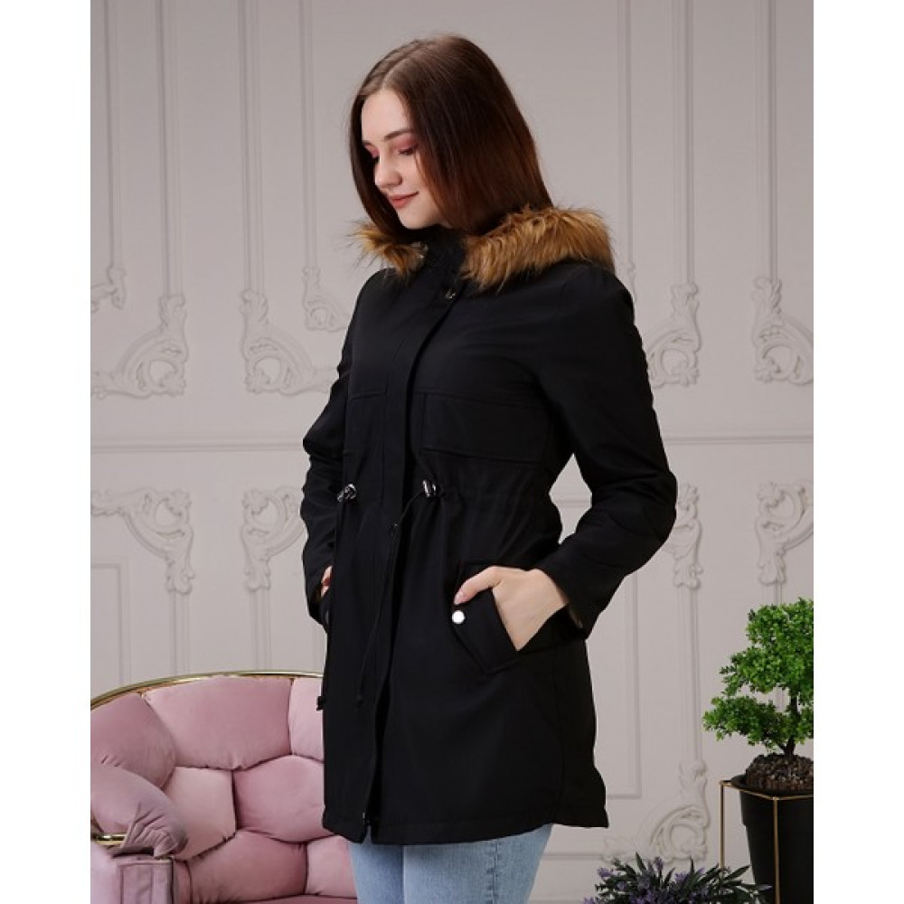 Vibeys Collection Siyah Içi Kürklü ve Su Geçirmez Büyük Beden Battal Kadın Kışlık Mont & Kaban Bayan Mont Fiyatı