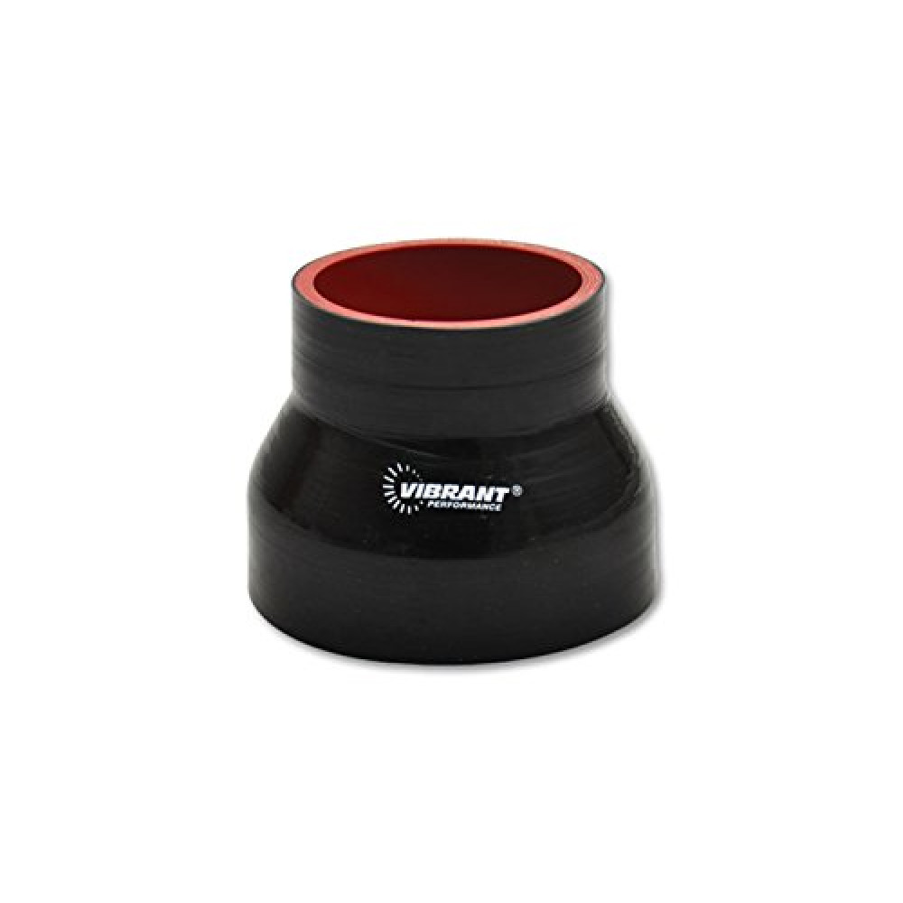 Vibrant Performance 2837 Silicone Straight Transition Connector, Black, 4" x 4-1/2"