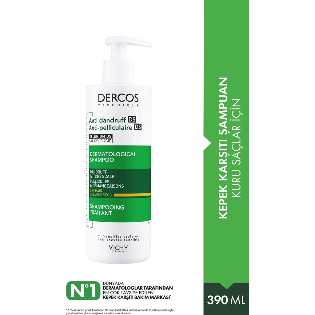 Vichy Dercos Kepek Karşıtı Şampuan 390ml - Kuru Saçlar Şampuan ve Saç Kremi Fiyatı