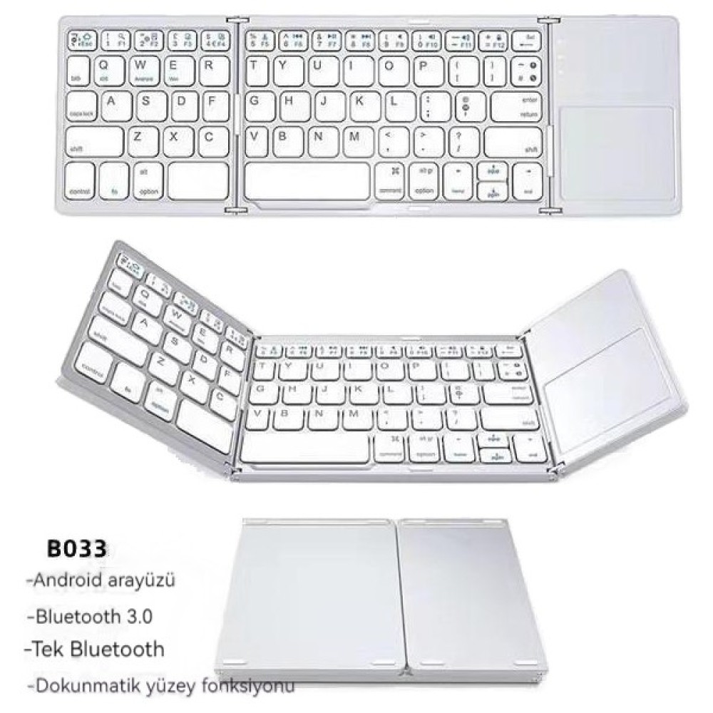 Vicodin Fashion Dokunmatik Klavye ile Taşınabilir Katlanabilir Kablosuz Bluetooth Bilgisayar Cep Telefonu Tablet Tek Parça (Yurt Dışından) - Beyaz Oyuncu Klavyesi Fiyatı