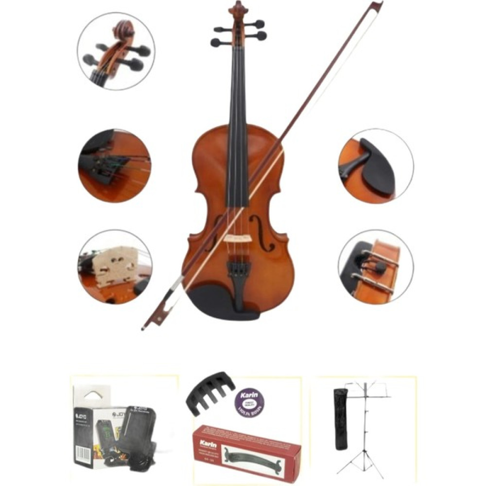 Victor Keman Seti Çantalı + Joyo Akort Aleti + Keman Yastığı + Reçine + Susturucu + Victor Nota Sehpası Kemanlar Fiyatı