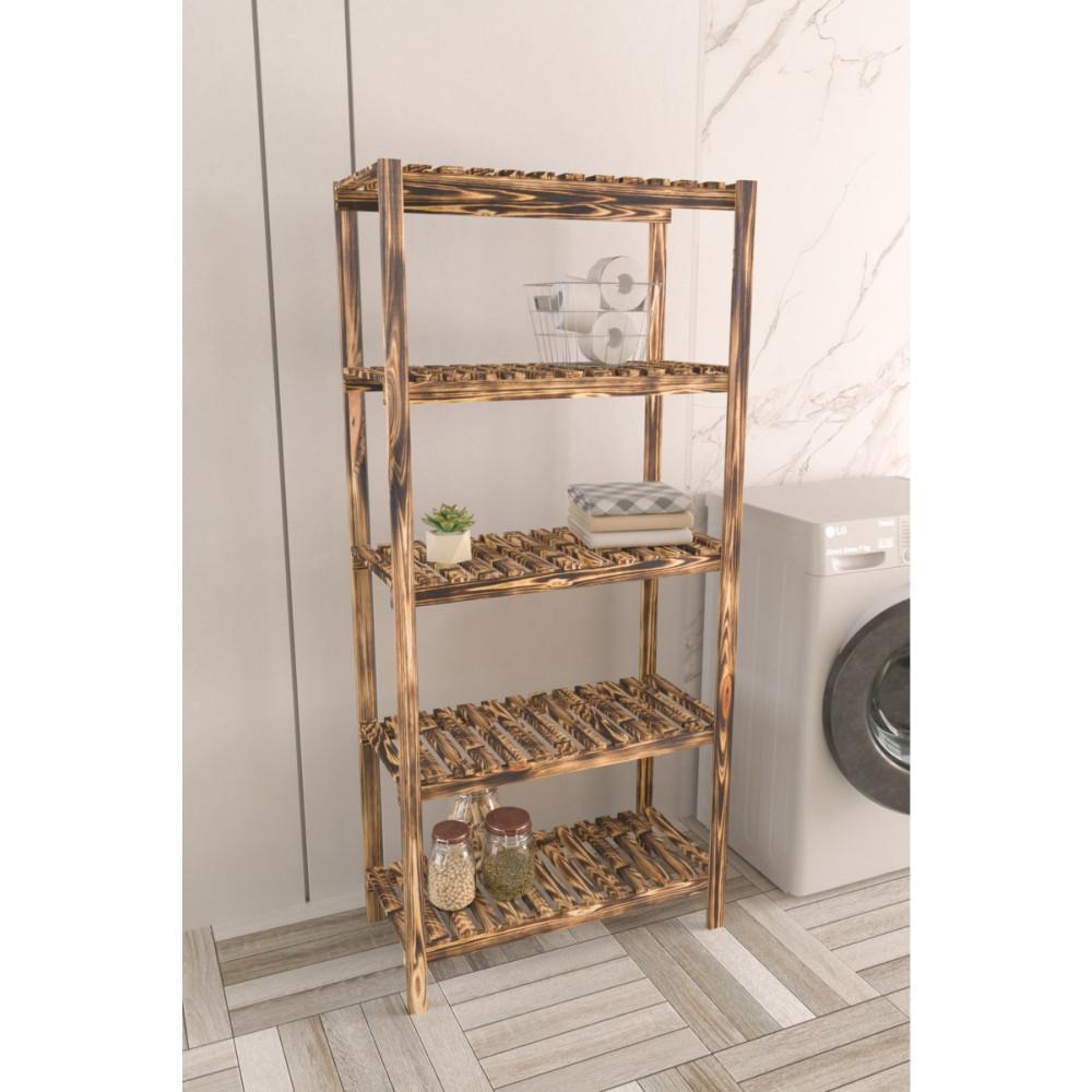 Victor Vallery 5 Raflı Masif Ahşap Banyo Düzenleyici Organizer 148*69*33*cm Banyo Dolabı / Mobilyası Fiyatı
