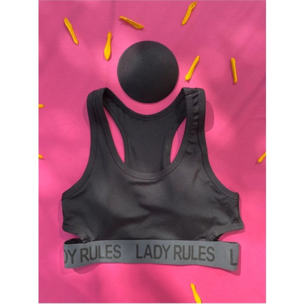 Victroy Çıkarılabilir Pedli Kalın Askılı U Yaka Yanlar Açık 'lady Rules' Yazılı Dalgıç Kumaş Crop Erkek Atlet / Fanila Fiyatı
