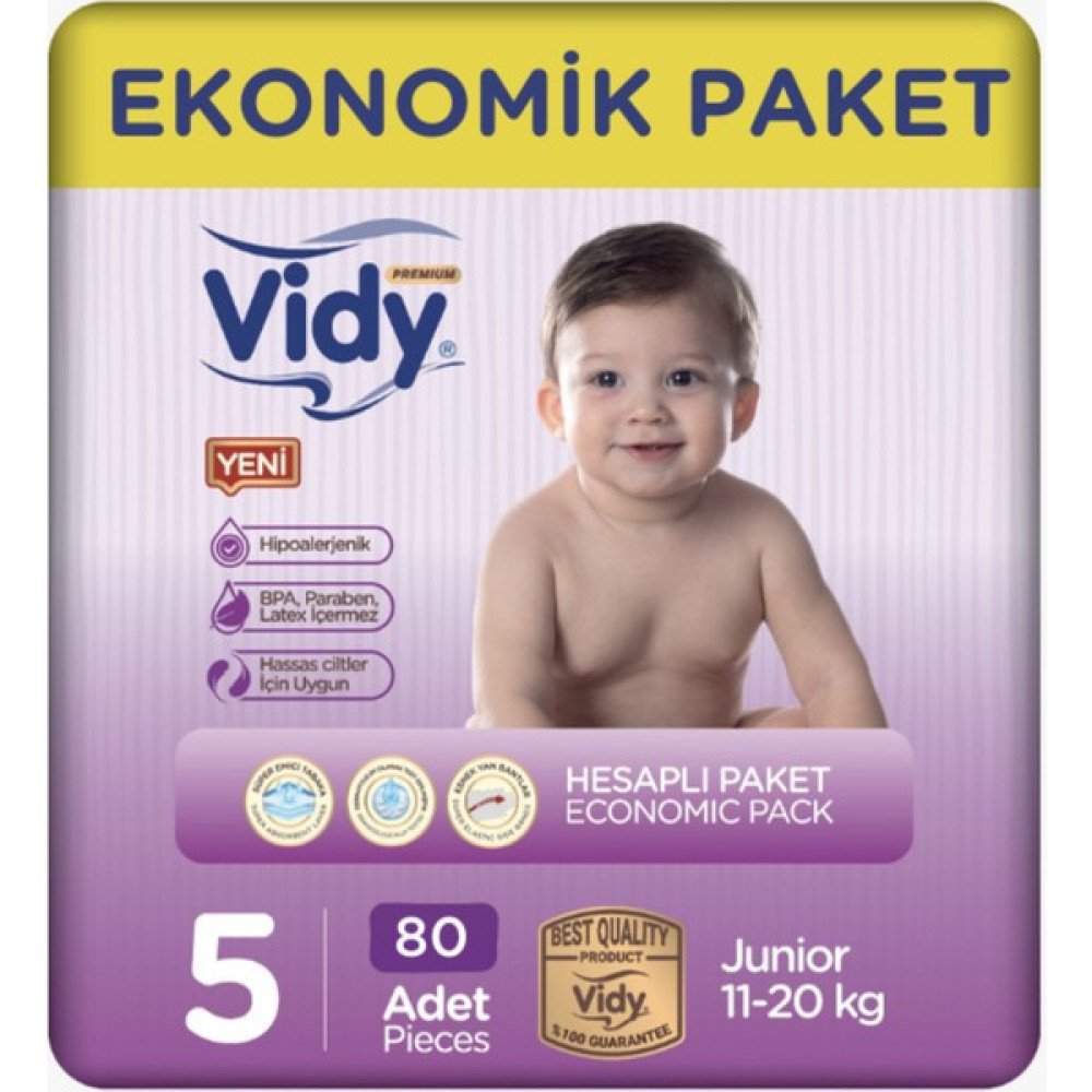 Vidy 5 Numara Bebek Bezi Junior Premium 80 Adet 40 x 2 Paket 11-20 kg Oto Boyaları Fiyatı