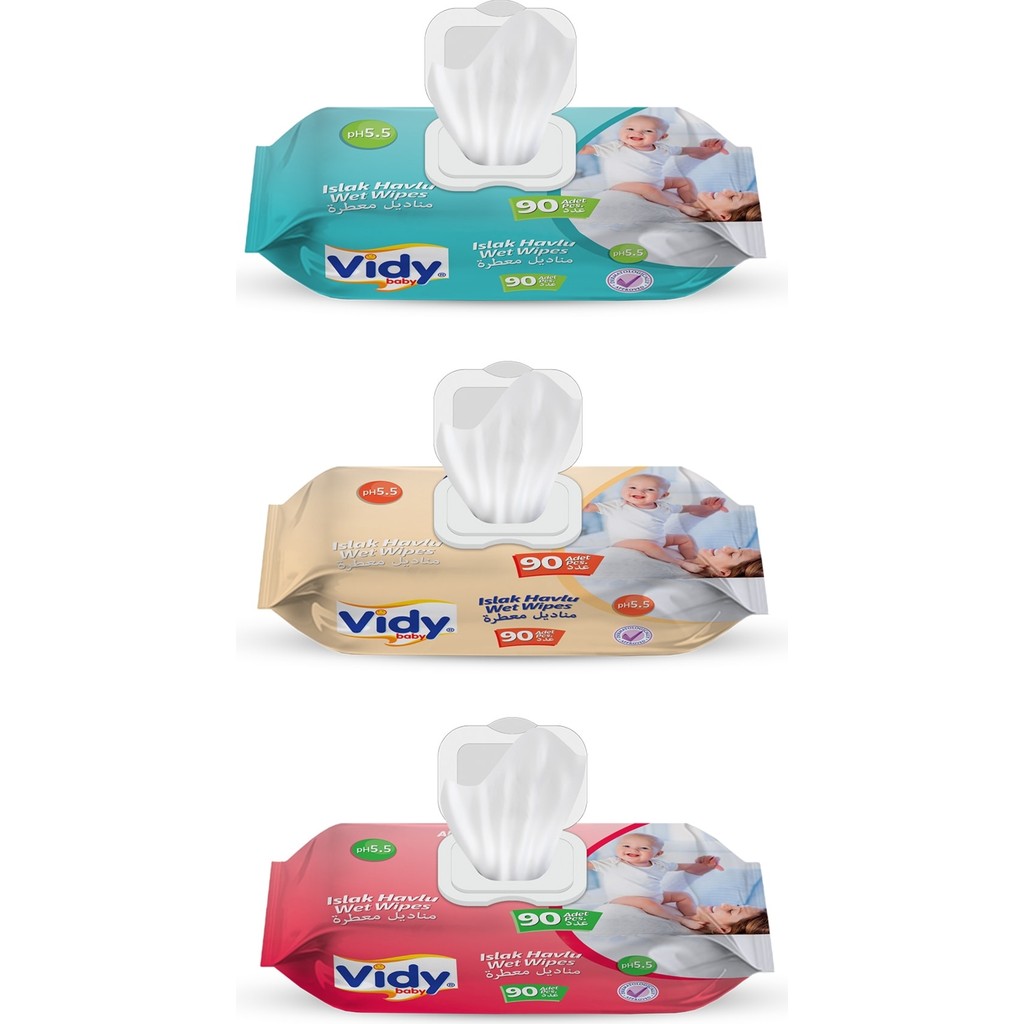 Vidy Baby Sensitive 90×12 Paket Kokusuz Bebek Islak Havlu 1080 Yaprak Hassas Cilt Temizliği El / Yüz Havlusu Fiyatı