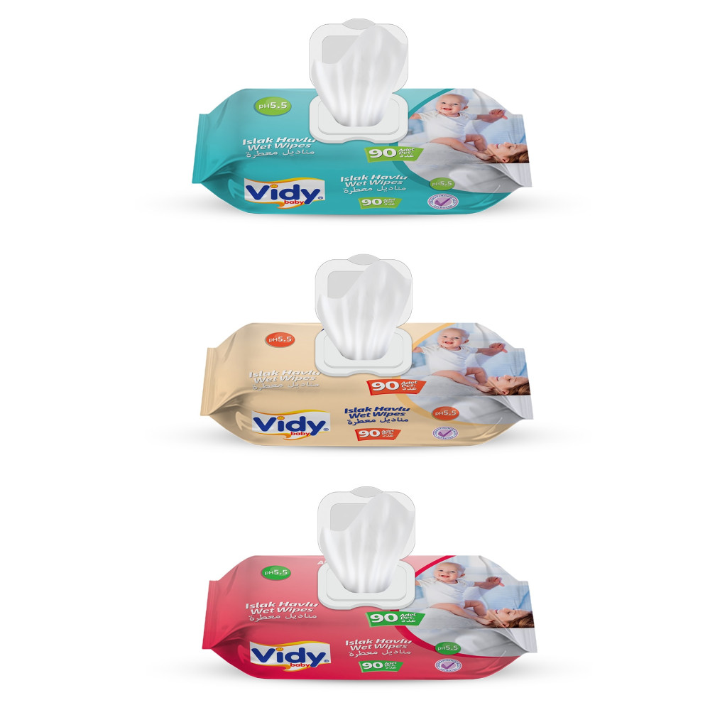 Vidy Baby Sensitive Bebek Islak Havlu 90×12 Paket ( 1080 Yaprak ) Bebek Mendil-Islak Mendil Fiyatı