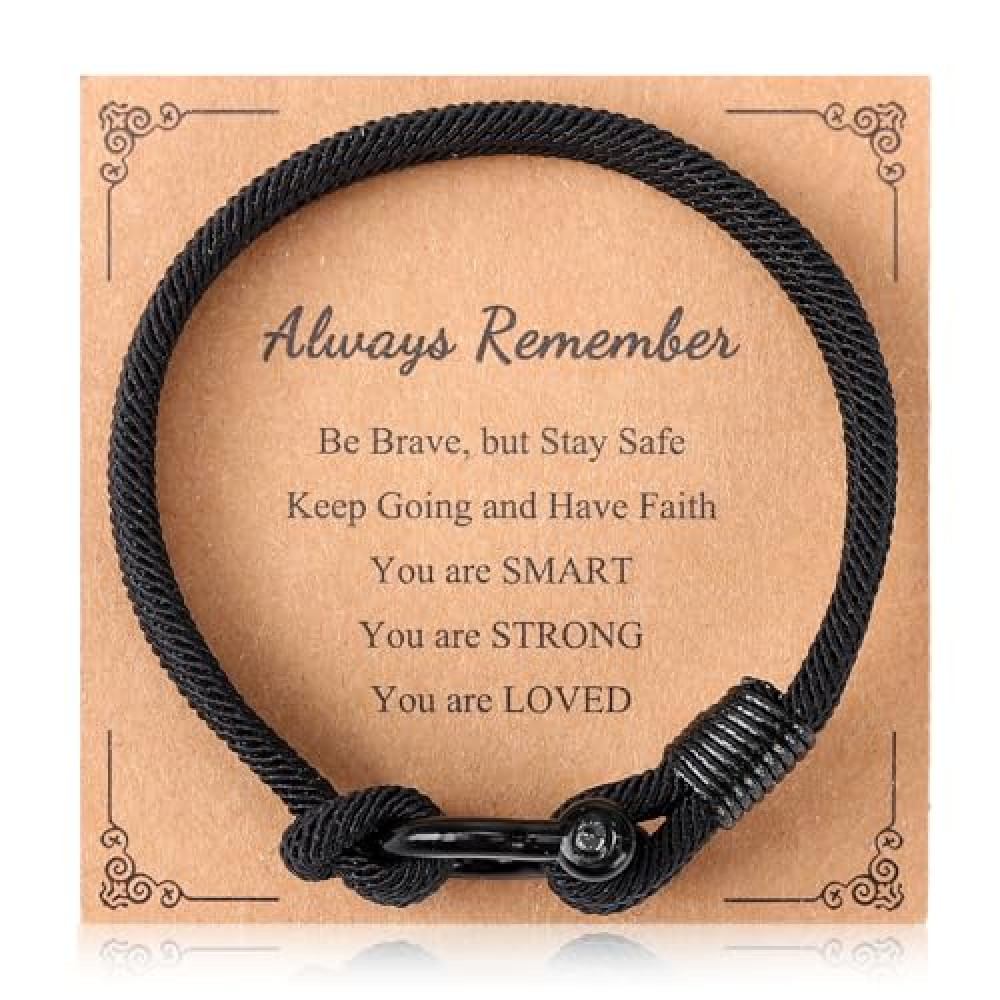 ViEinkaufen Boys Bracelet - Cool Presents for Teenage Boys and Gifts in Black