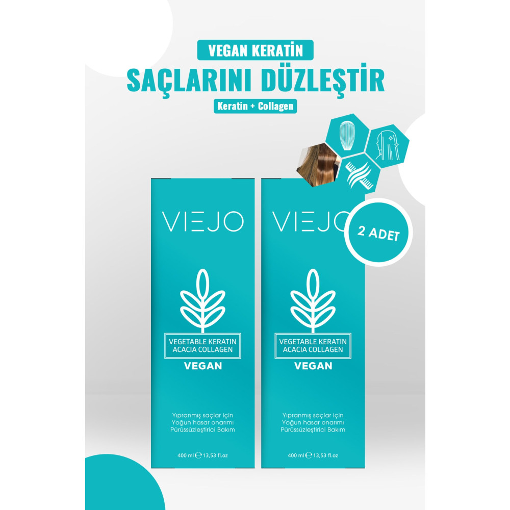 Viejo 2 Adet - Vegan Saç Keratini - Collagen - Saç Düzleştirici Şampuan ve Saç Kremi Fiyatı