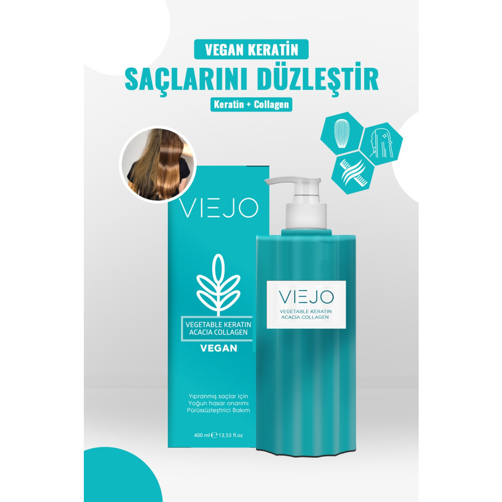 Viejo Vegan Saç Keratini - Collagen - Saç Düzleştirici Şampuan ve Saç Kremi Fiyatı
