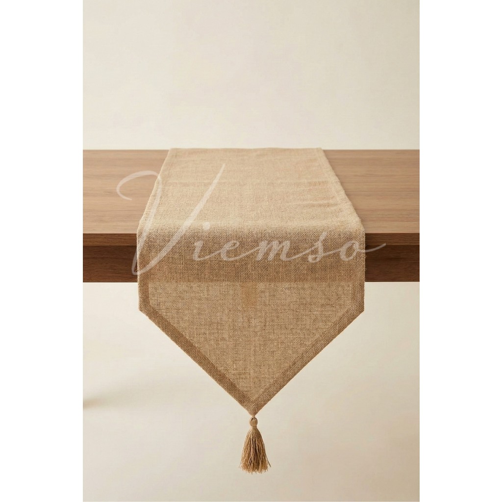 Viemso El Yapımı Ham Hasır Jüt Runner | Doğal Rustik Masa Runner 40x250 cm - 40 x 250 cm SSD / Solid State Drive Fiyatı