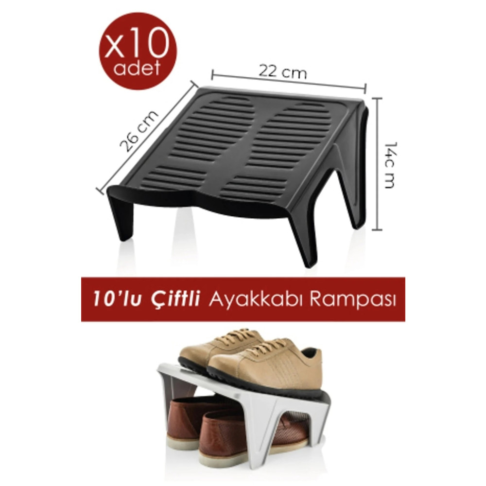 Vienev 10lu Çiftli Ayakkabı Rampası Ayakkabı Saklama Kutusu Fiyatı