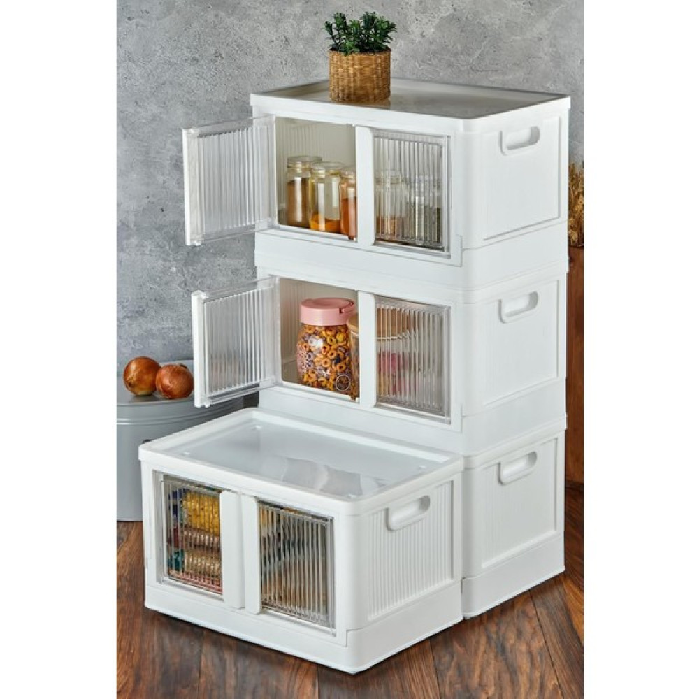 Vienev Çok Amaçlı Istiflenebilir Katlanır 4'lü Beyaz Düzenleyici Kutu Seti Mutfak Dolabı / Mobilyası Fiyatı