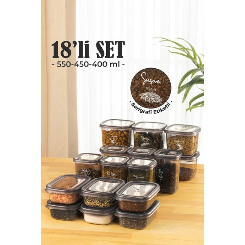 Vienev Etiketli 18'li Süper Set Baharat Saklama Kabı Seti 6x(0,40 0,45 0,55) Baharat Setleri & Baharatlıklar Fiyatı
