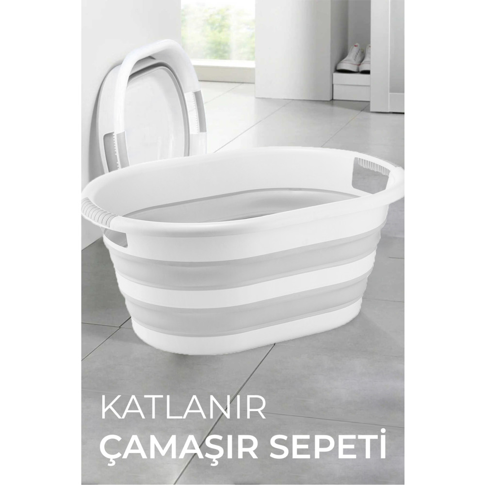 Vienev Gri Katlanır Çamaşır Sepeti Large Çamaşır Sepeti Fiyatı