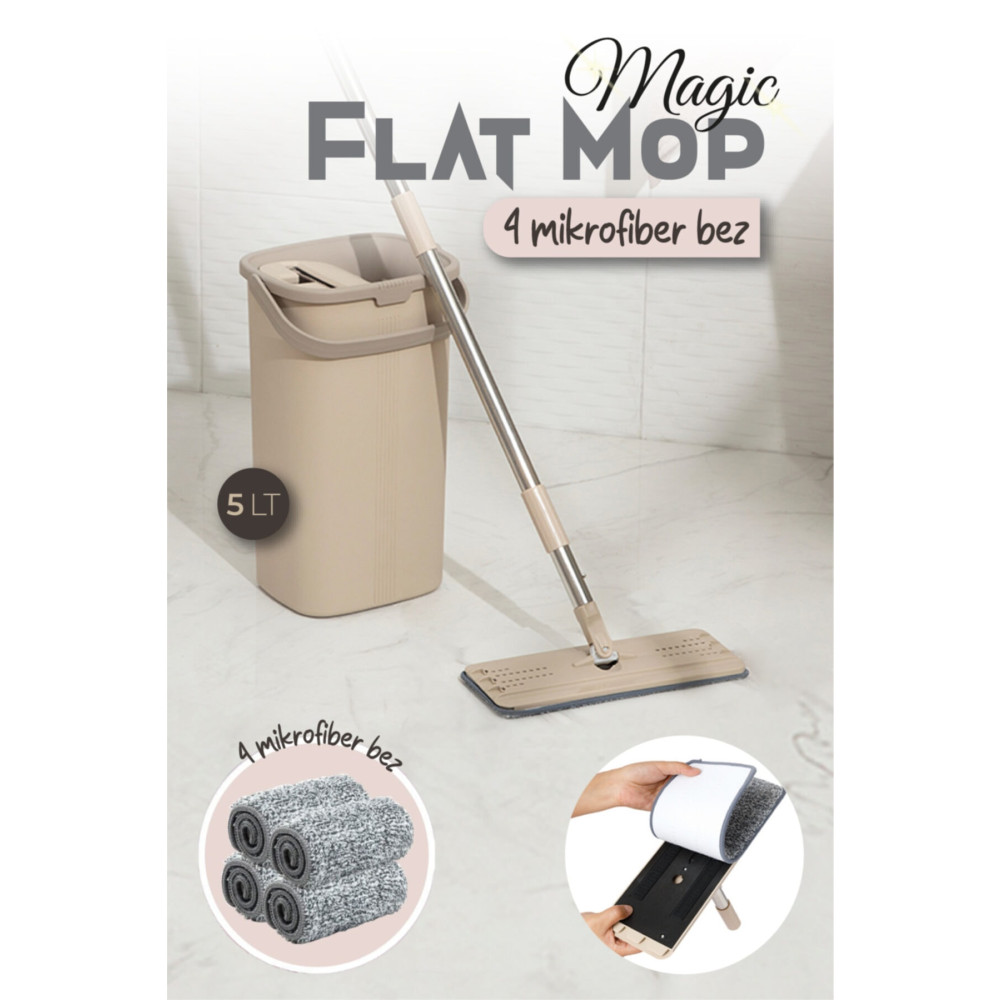 Vienev Magic Flat (Tablet) Mop Set 4 Microfiber Bez Deterjan ve Temizlik Ürünleri Fiyatı