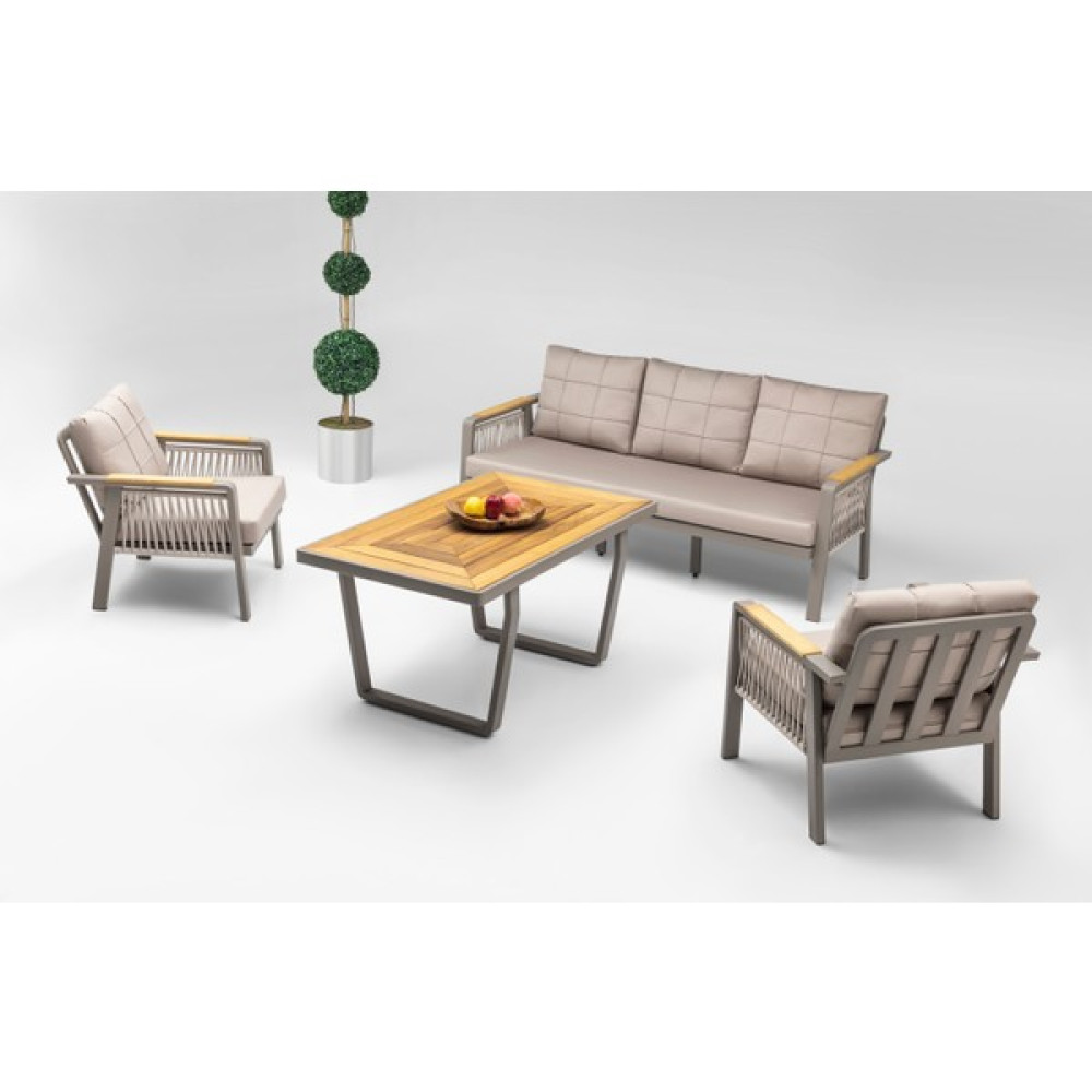 Vieno Home Garden Artemis Plus 3'lü Alüminyum Bahçe Balkon Oturma Grubu Cappuccino Bahçe Mobilyası Takımı Fiyatı