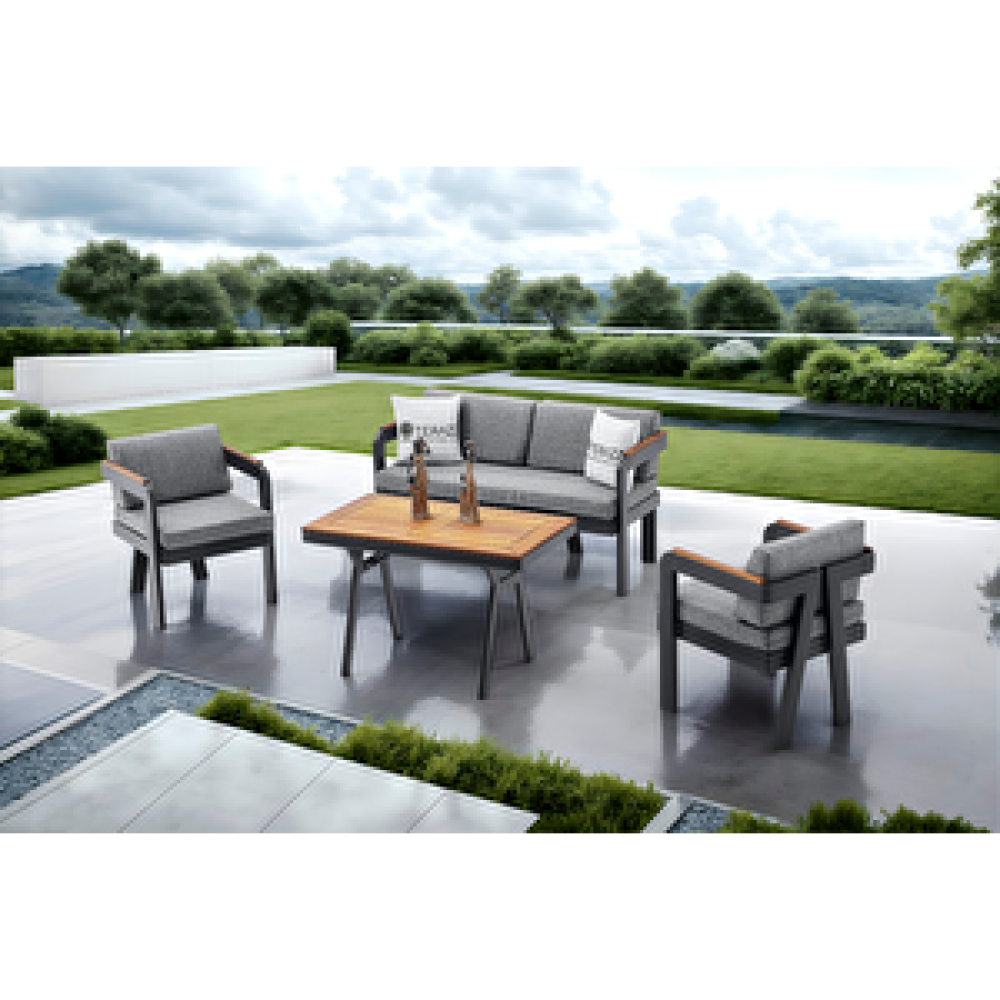 Vieno Home Garden Atlantis Mini 2'li Alüminyum Bahçe Balkon Oturma Grubu Antrasit Bahçe Mobilyası Takımı Fiyatı