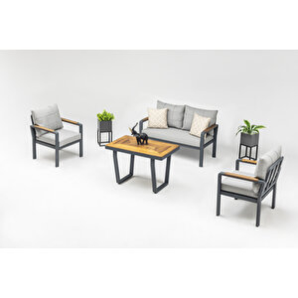 Vieno Home Garden Calidus 2'li Alüminyum Oturma Grubu Antrasit Bahçe Mobilyası Takımı Fiyatı