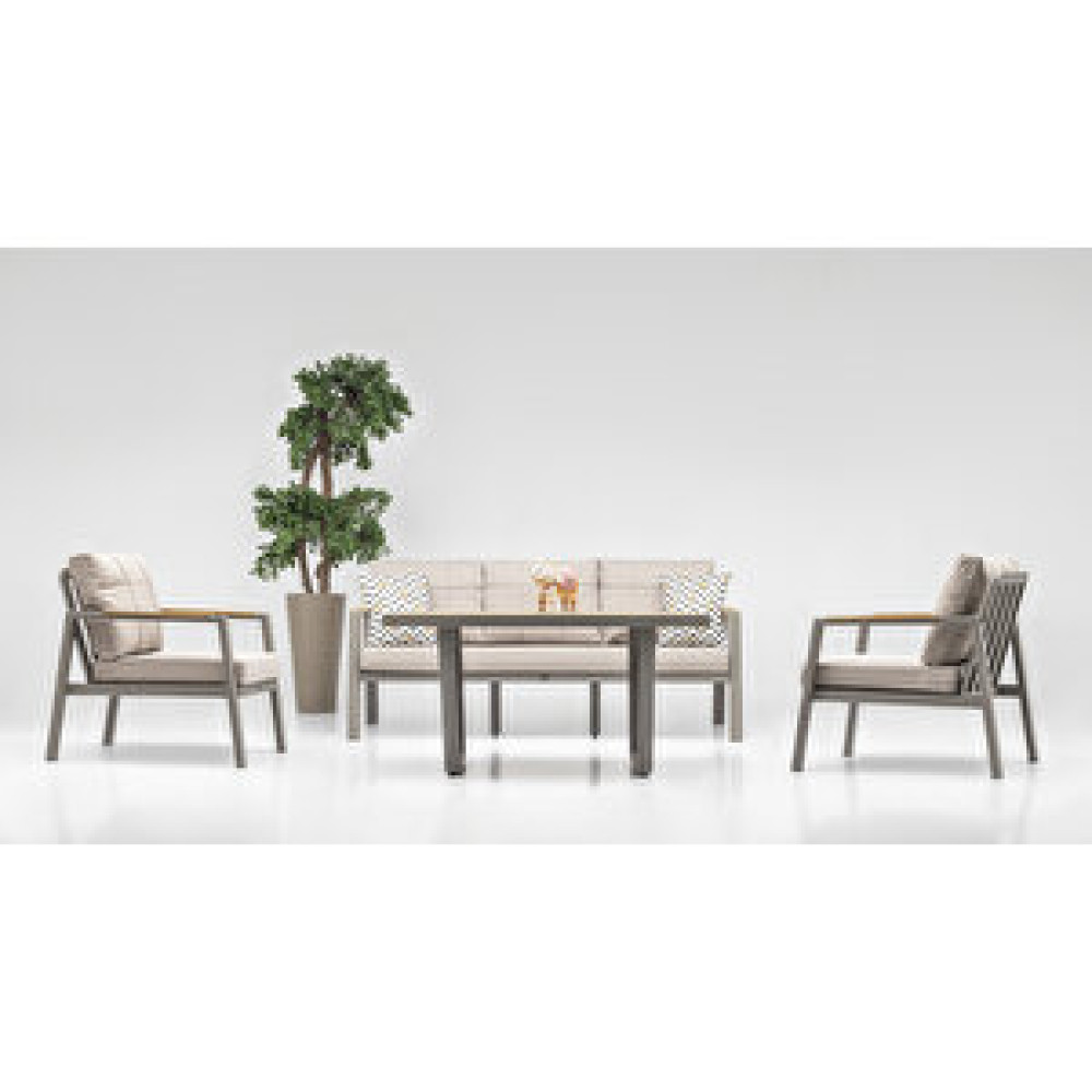 Vieno Home Garden Efes 3'lü Bahçe Balkon Oturma Grubu Cappuccino Bahçe Mobilyası Takımı Fiyatı