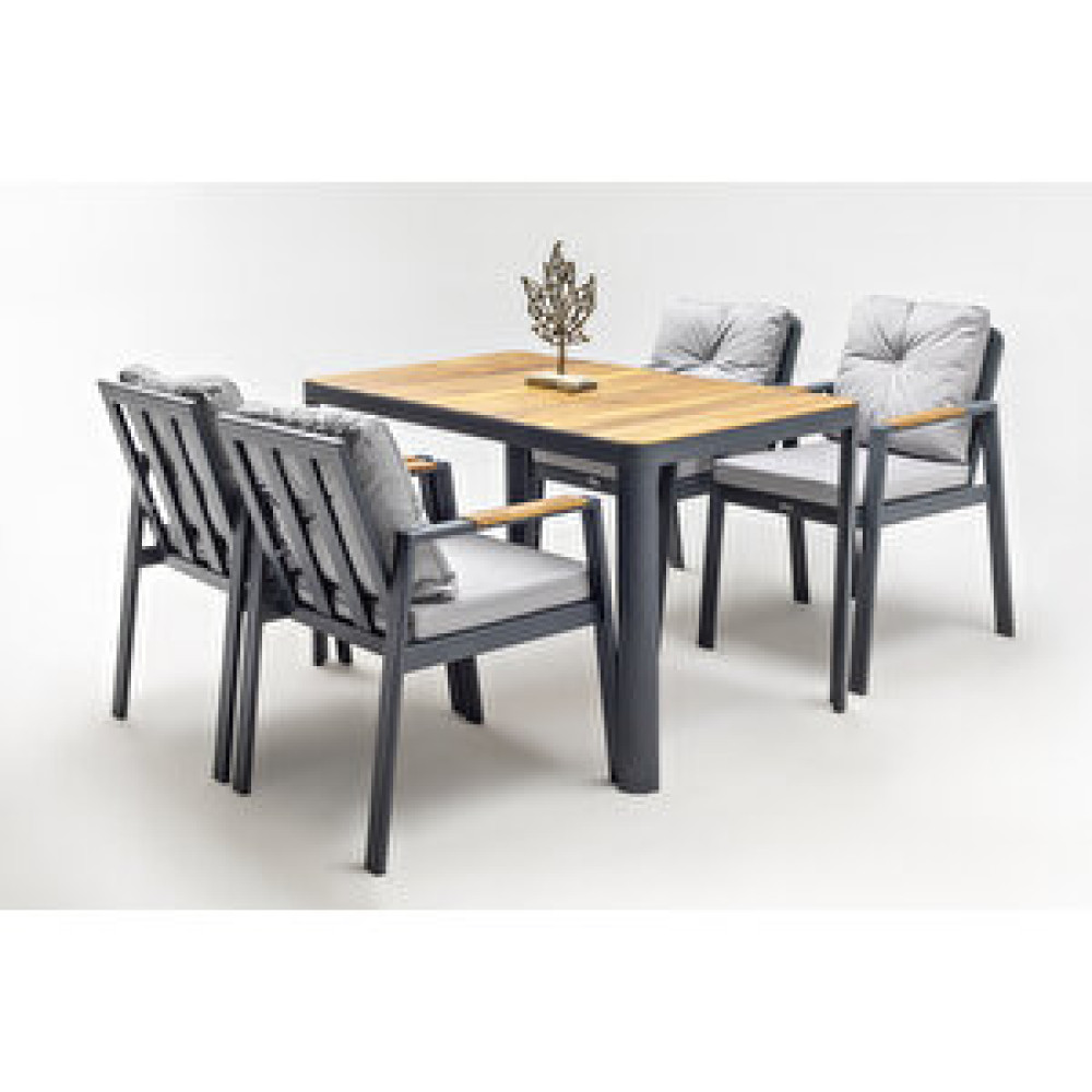 Vieno Home Garden Efes İreko Masa Takım 80x140 Antrasit Bahçe Mobilyası Takımı Fiyatı