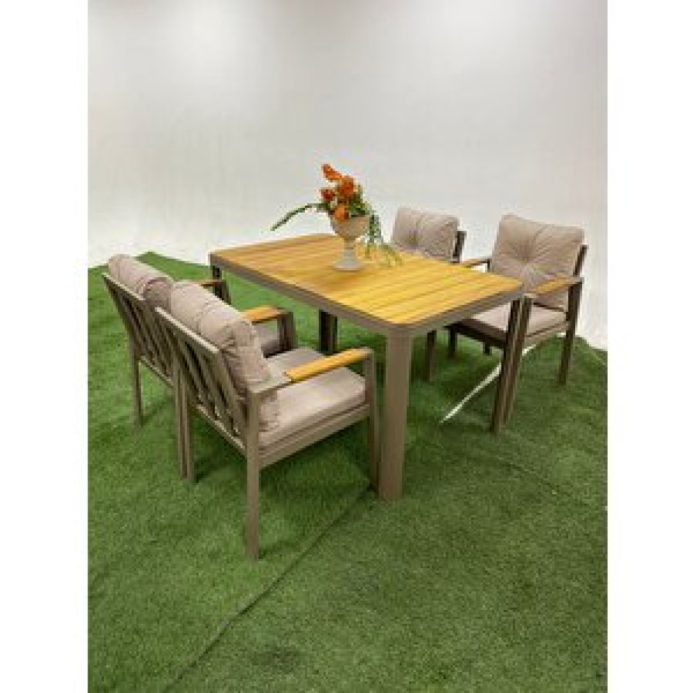 Vieno Home Garden Efes İreko Masa Takım 80x140 Cappuccino Bahçe Mobilyası Takımı Fiyatı