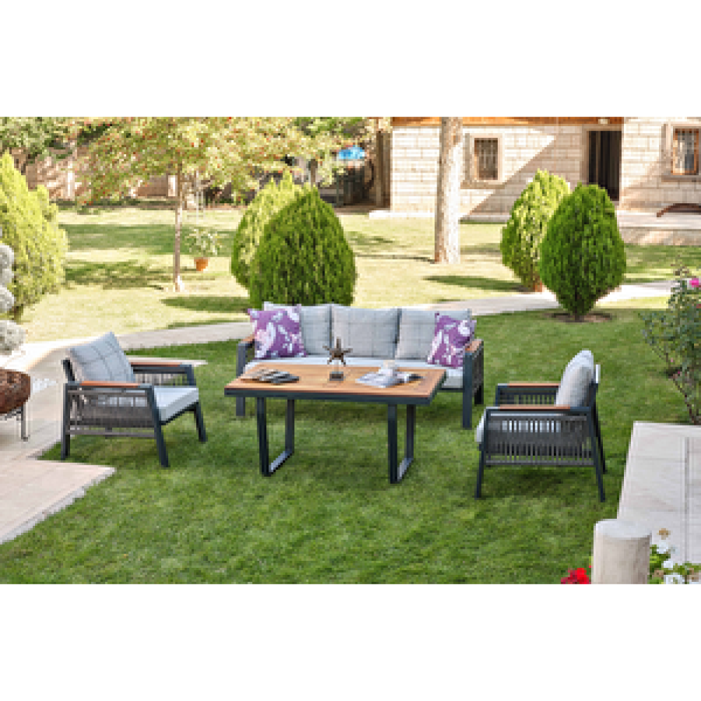 Vieno Home Garden Efes Plus Alüminyum Bahçe Balkon Oturma Grubu Bahçe Mobilyası Takımı Fiyatı
