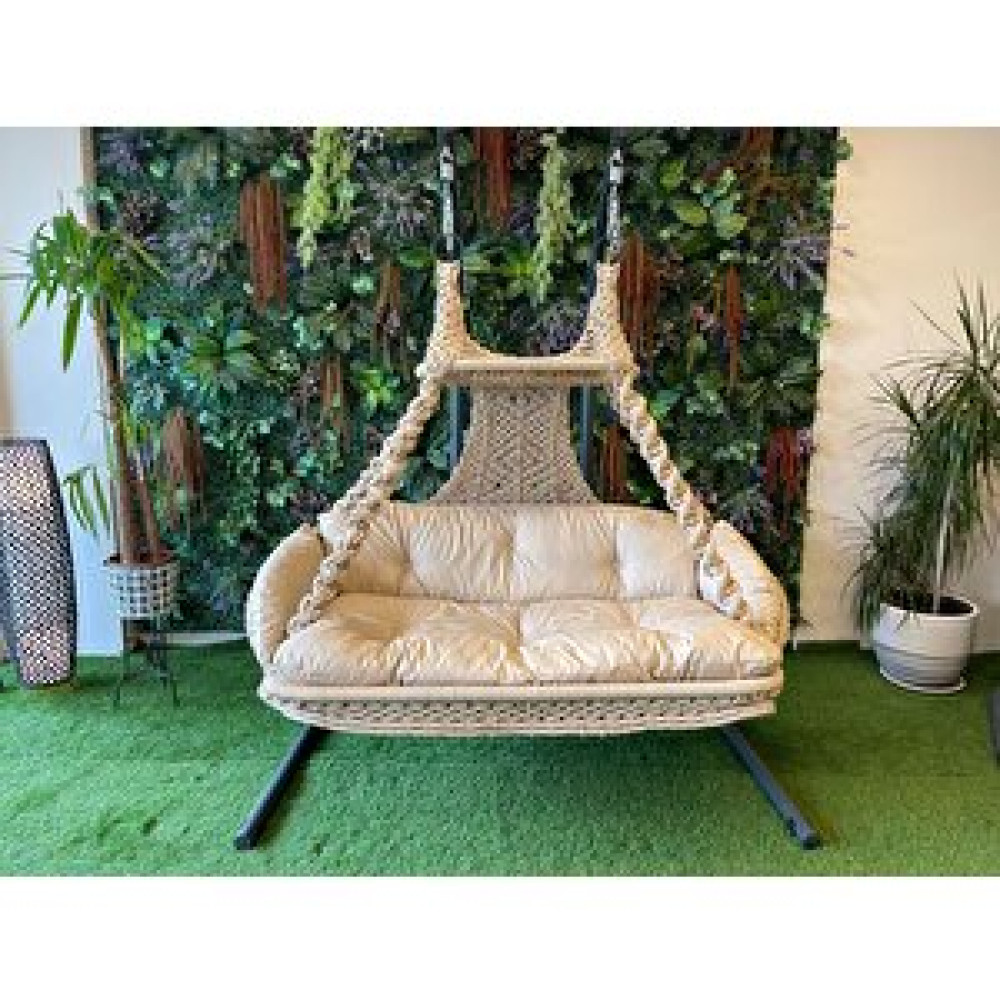 Vieno Home Garden Maya Makrome 2'li Örgü Salıncak Cappuccino Bahçe Salıncağı Fiyatı