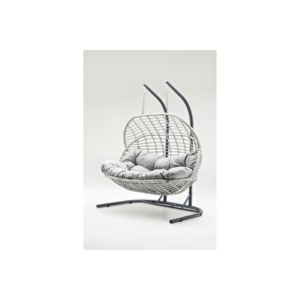 Vieno Home Garden Oscar İkili Rattan Bahçe Balkon Salıncak Gri Bahçe Salıncağı Fiyatı