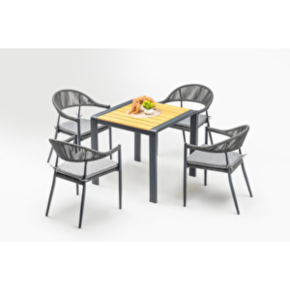Vieno Home Garden Roxy Rita Alüminyum Bahçe Balkon Masa Takımı (80cm X 80cm) Antrasit Bahçe Masası Fiyatı