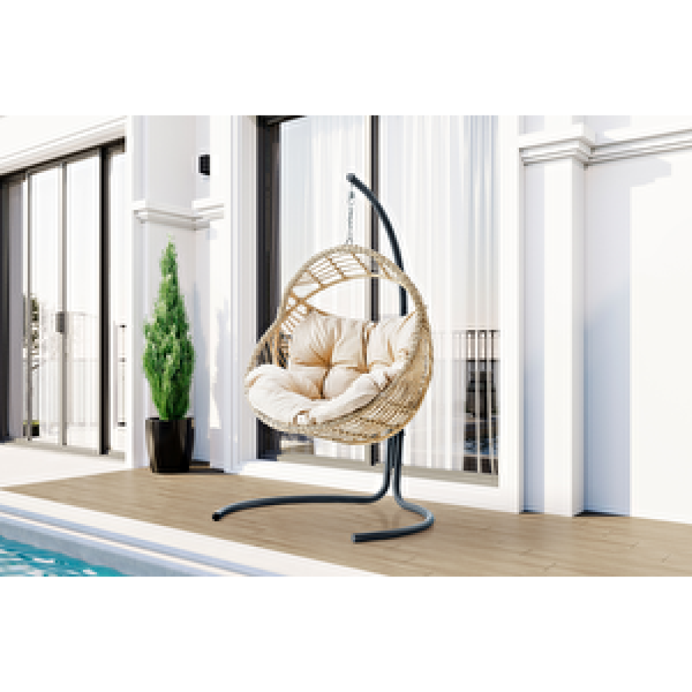 Vieno Home Garden Solaris Tekli Rattan Bahçe Balkon Salıncak Cappuccino Bahçe Salıncağı Fiyatı