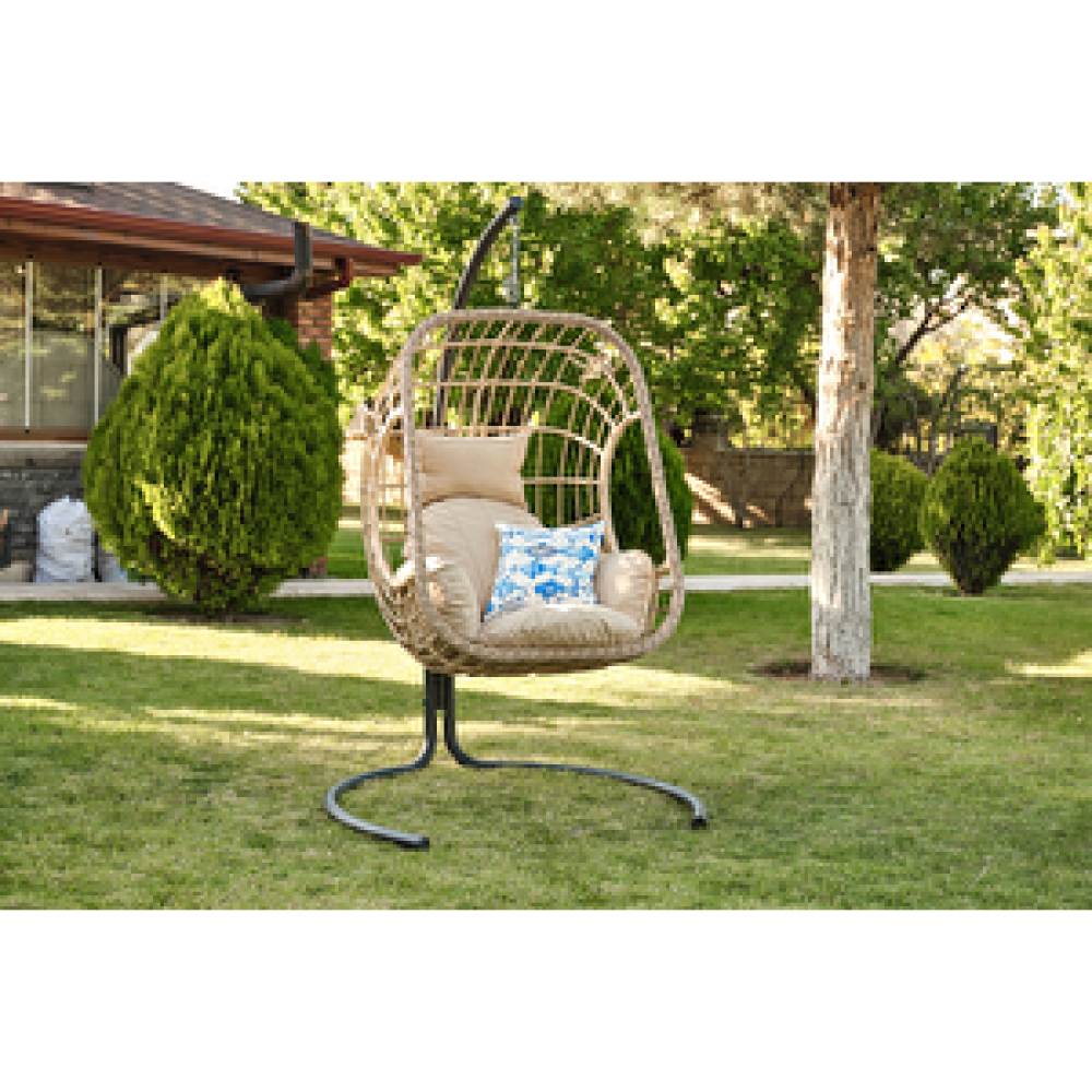 Vieno Home Garden Toledo Tekli Rattan Bahçe Balkon Salıncak Cappuucino Bahçe Salıncağı Fiyatı