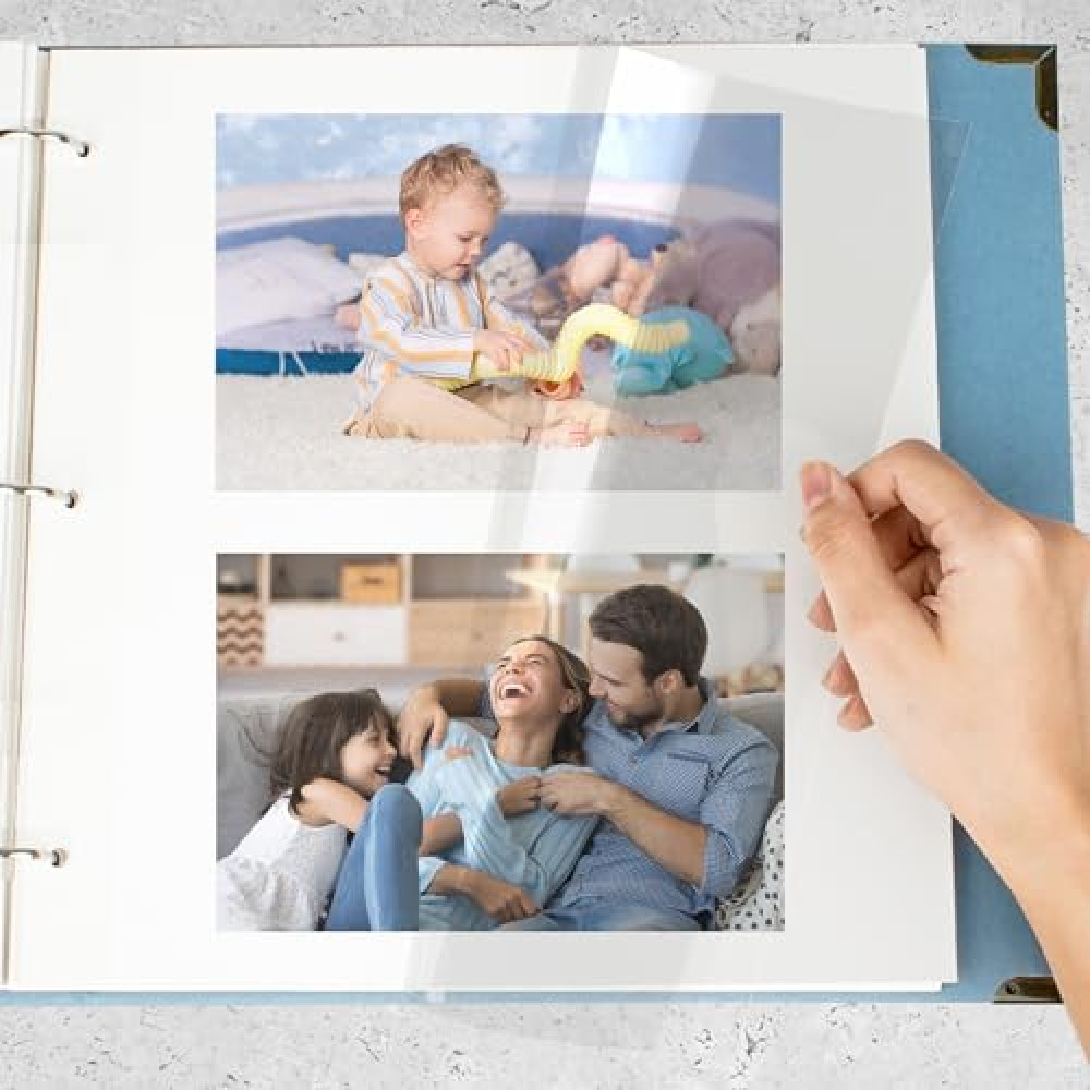 Vienrose Photo Album Page Refill for 3 Ring Binder, Photo Album Self Adhesive Pages, Photo Albums Pages Fit 2x3 4x6 5x7 8x10 Photo or Recipe Cards