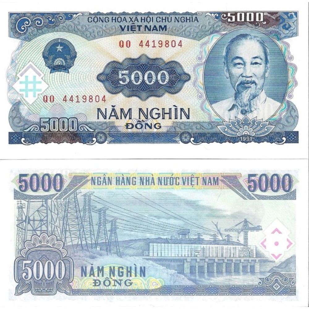 Vietnam 1991 Yılı 5000 Dong Yabancı Kağıt Para Çil (Unc) Koleksiyon Para Oto Boyaları Fiyatı