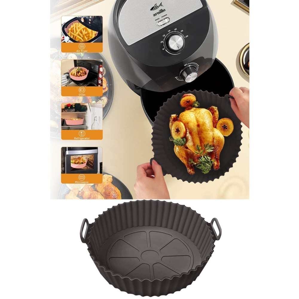 VİGENTİNO Airfryer Silikon Pişirme Kalıbı Hava Fritözü Kalıbı Airfryer Aksesuar Tüm Fritözlere Uyumlu Pişirme Kağıdı Fiyatı