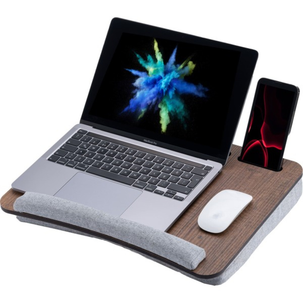 Vigo Wood Minderli Laptop Sehpası 13" ve 15.6" Taşınabilir Notebook, Tablet ve Telefon Bölmeli Masa - Y: 8cm D: 33cm G: 43cm - Meşe Sehpa Fiyatı