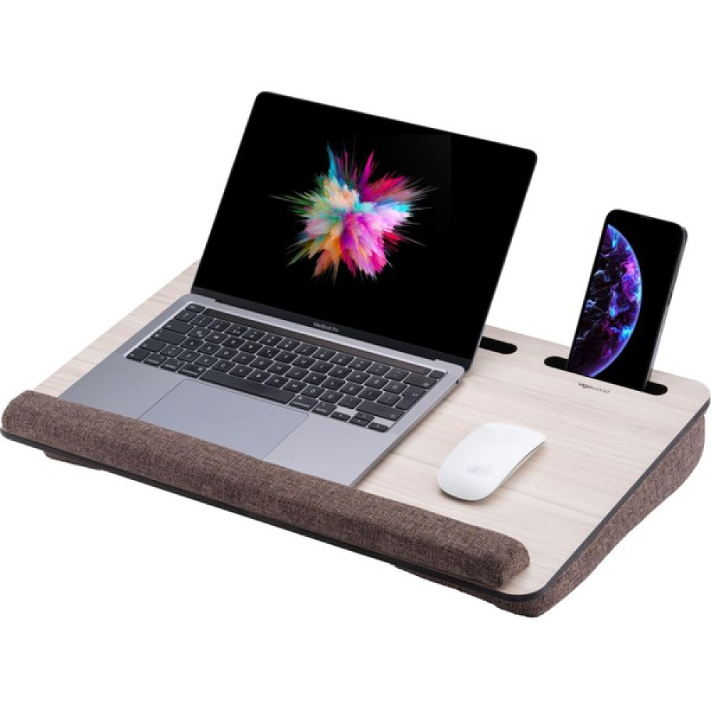 Vigo Wood Minderli LS022 Laptop Sehpası 15.6" ve 17.3" Taşınabilir Notebook, Tablet ve Telefon Bölmeli Masa - Y: 8 cm D: 35 cm G: 54 cm - Meşe Sehpa Fiyatı