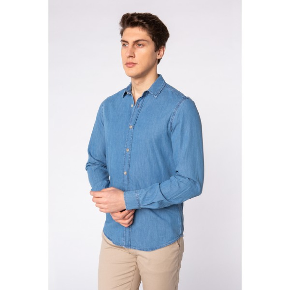 Vigoss Jeans Erkek Uzun Kollu Denim Gömlek B68758-70345 Erkek Gömlek Fiyatı