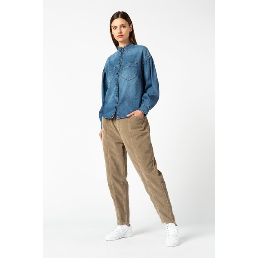 Vigoss Jeans Vıgoss Kadın Büzgü Kollu Denim Gömlek 18606-70320 Kadın Gömlek Fiyatı