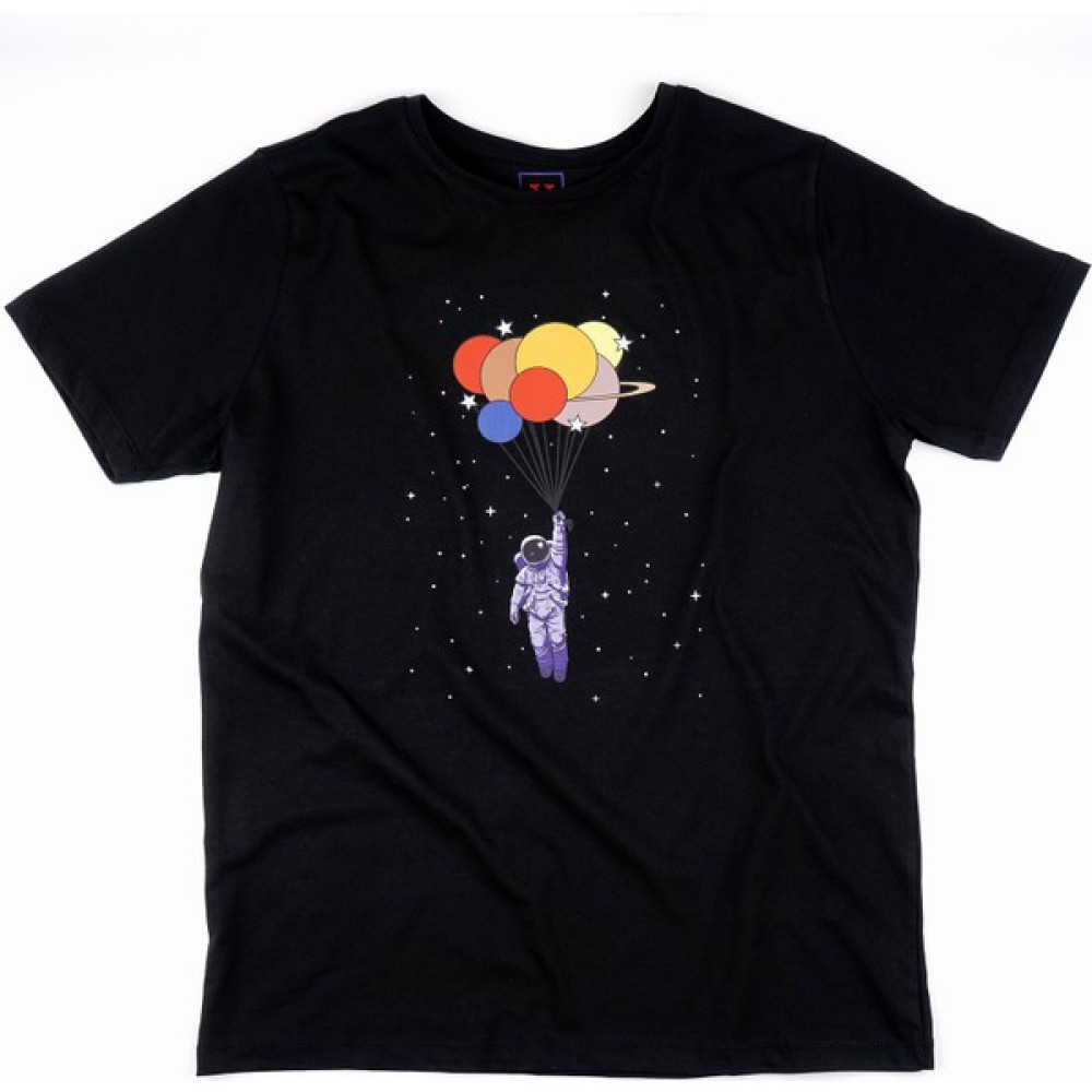 Vikesa Erkek Siyah T-Shirt Bisiklet Yaka Kısa Kollu Standart Regular Kesim Orijinal Tasarım Baskılı Erkek T-shirt Fiyatı