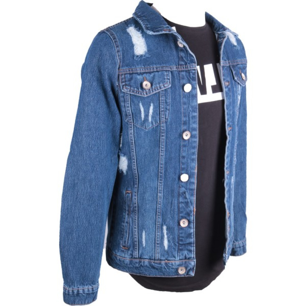 Viking's Line Denim Lazer Işlemli Mavi Mont Erkek Mont Fiyatı