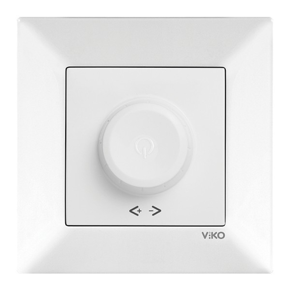 Viko Meridian Beyaz Rotatif Dimmer Anahtar Çerçeveli (600W) Nalburiye & Hırdavat Fiyatı