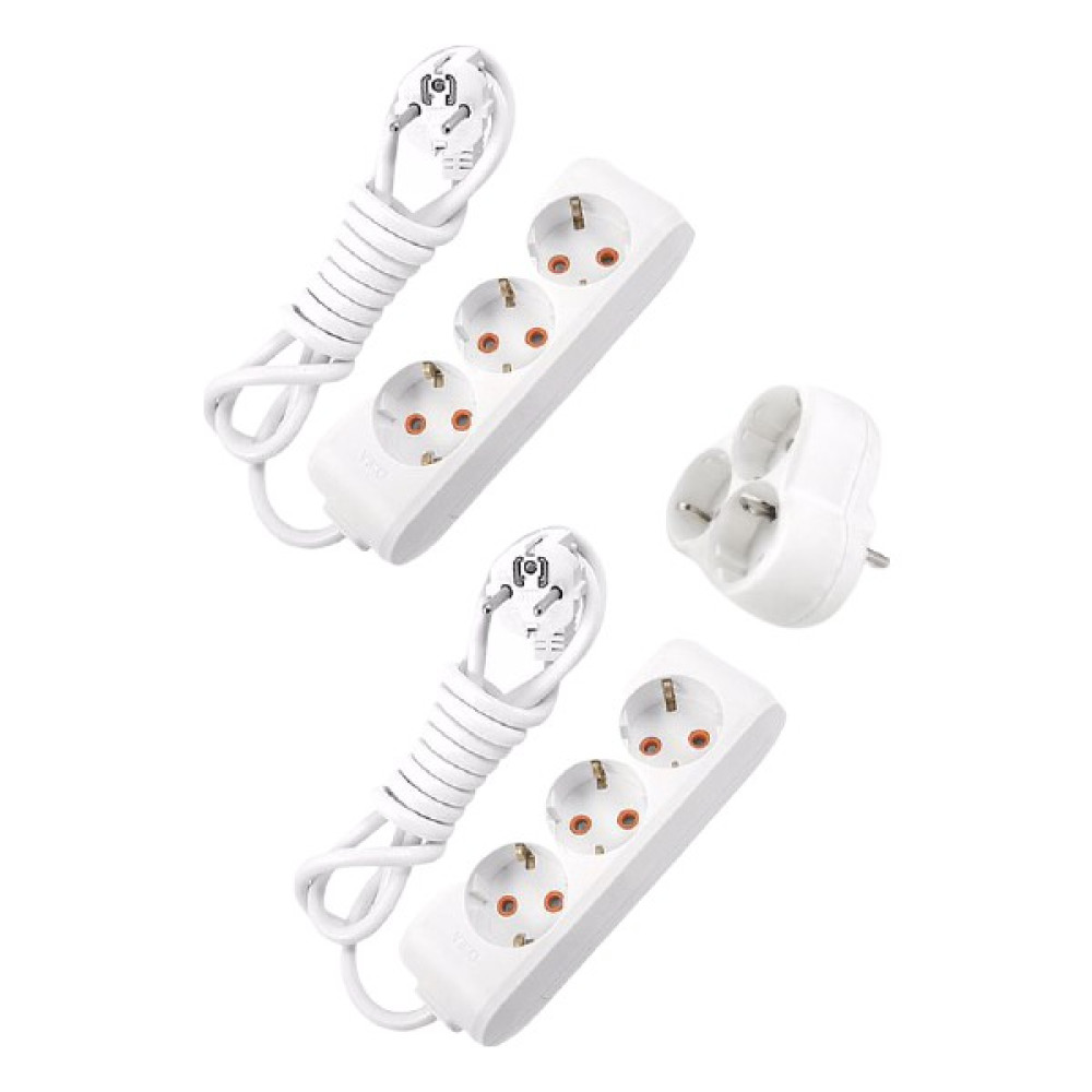 Viko Multi-Let Topraklı Korumalı Uzatma Kablosu 3 Lü 2 Metre + 3'lü 3 Metre + 3'lü Yonca Grup Priz Prizler Fiyatı