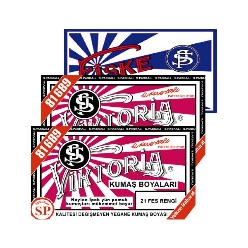 Viktoria Kumaş Boyası Fes Rengi 2Pk+Fiske Sabitleme 1Pk Kumaş Boyası Fiyatı