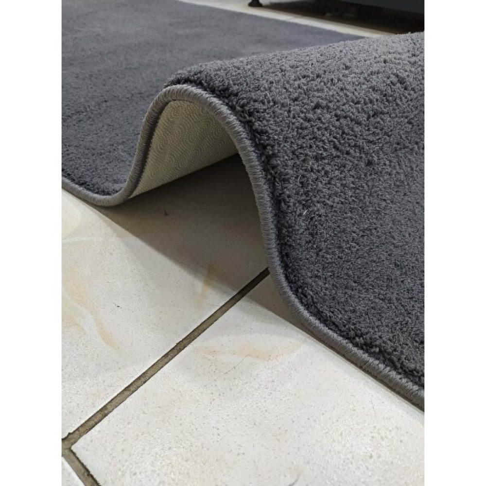 Vila Nova Home (100 x 70 cm - 60 x 40 cm - 60 x 60 cm Daire)3'LÜ Antrasit Peluş Post Yumuşak Yıkanabilir Banyo Halısı Klozet Takımı Klozet Takımı Fiyatı