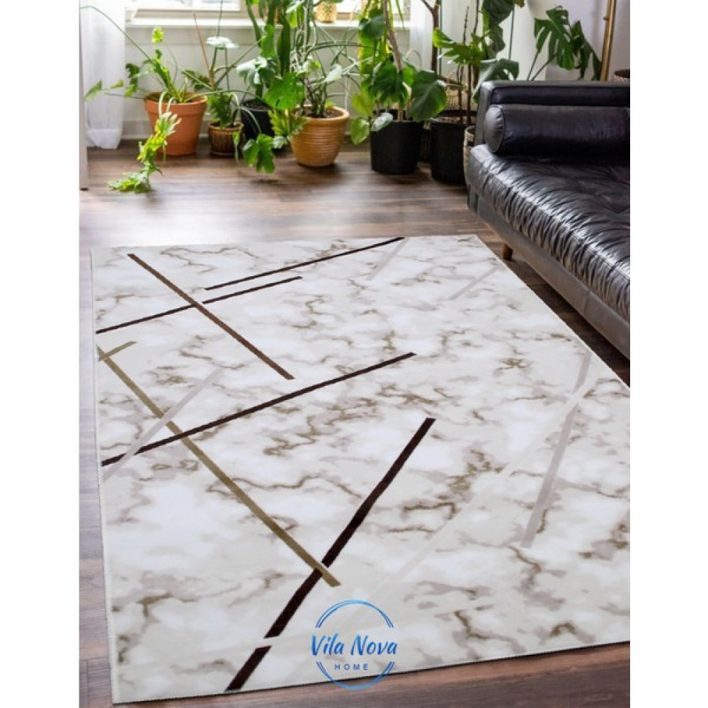 Vila Nova Home Dekoratif Yıkanabilir Kaymaz Jel Taban Yıkanabilir Kesme Yolluk Salon Banyo Koridor Mutfak Halısı - 40 x 40 cm - Bej Salon Halısı Fiyatı