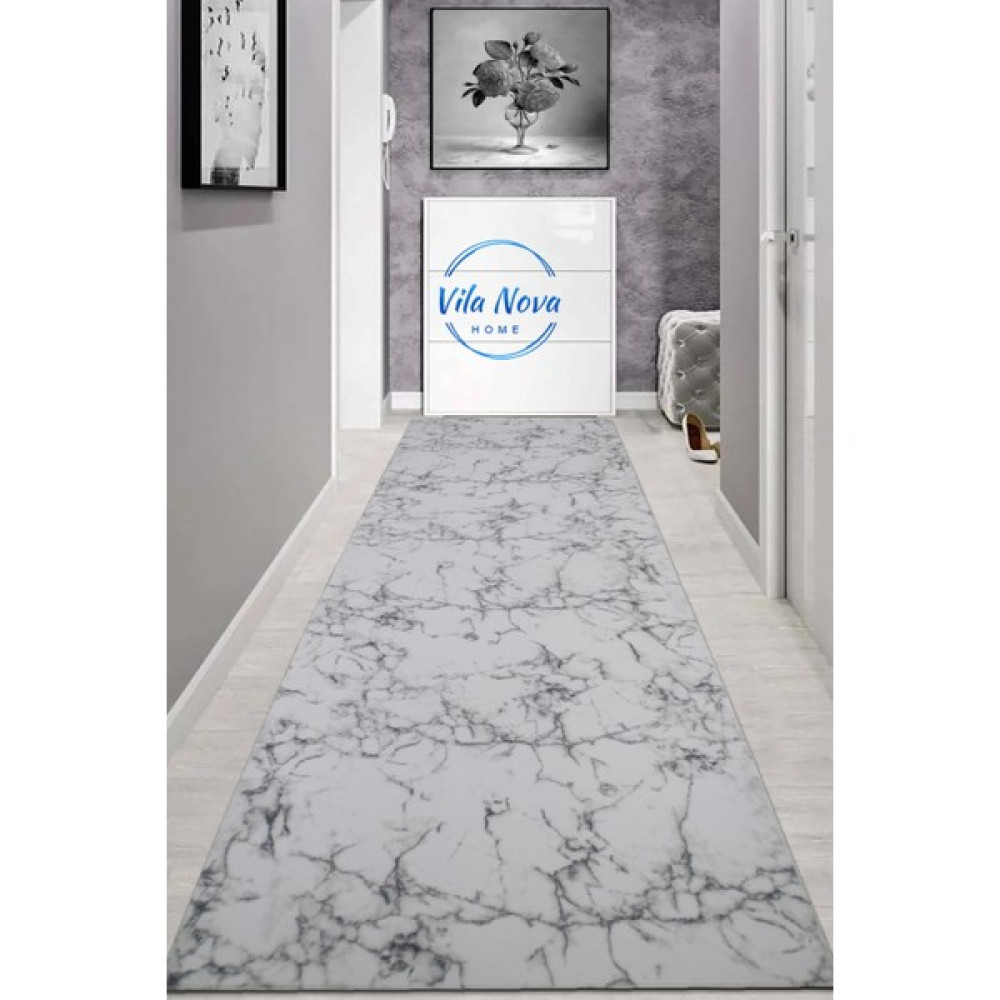Vila Nova Home Dekoratif Yıkanabilir Kaymaz Jel Taban Yıkanabilir Kesme Yolluk Salon Banyo Koridor Mutfak Halısı - 40 x 40 cm - Beyaz Salon Halısı Fiyatı