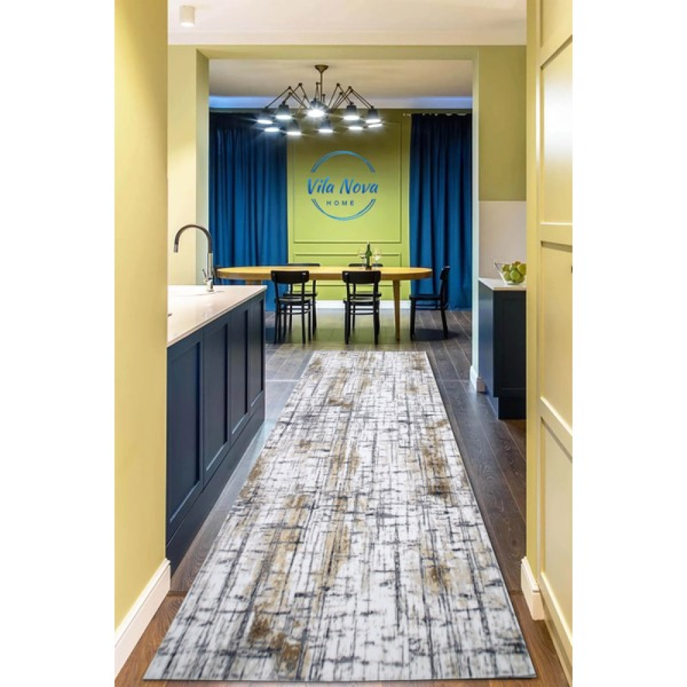 Vila Nova Home Dekoratif Yıkanabilir Kaymaz Jel Taban Yıkanabilir Kesme Yolluk Salon Banyo Koridor Mutfak Halısı - 40 x 40 cm - Krem Salon Halısı Fiyatı